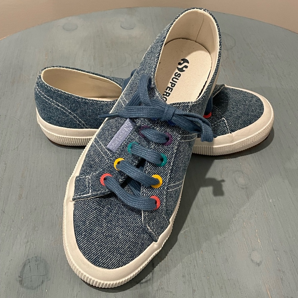 Superga Women’s Cotu Classic 2750 Sneakers. Denim, Size 6